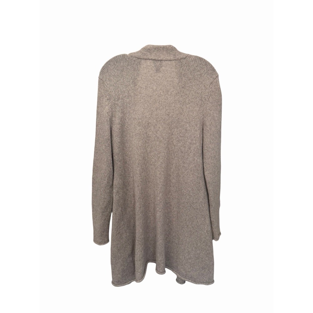 Eileen Fisher Alpaca Wool Cardigan Medium Italian Yarn Beige Minimalist #RR-3 - Picture 7 of 8